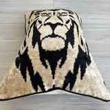 Velvet Ikat Cushion Lionking | Velvet Ikat Pillow Lionking
