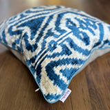 Kyanite Velvet Ikat Pillow Cover