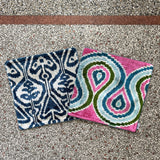 Kyanite Velvet Ikat Pillow Cover