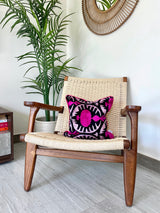 Velvet Ikat Cushion Hot Pink | Velvet Ikat Pillow Hot Pink