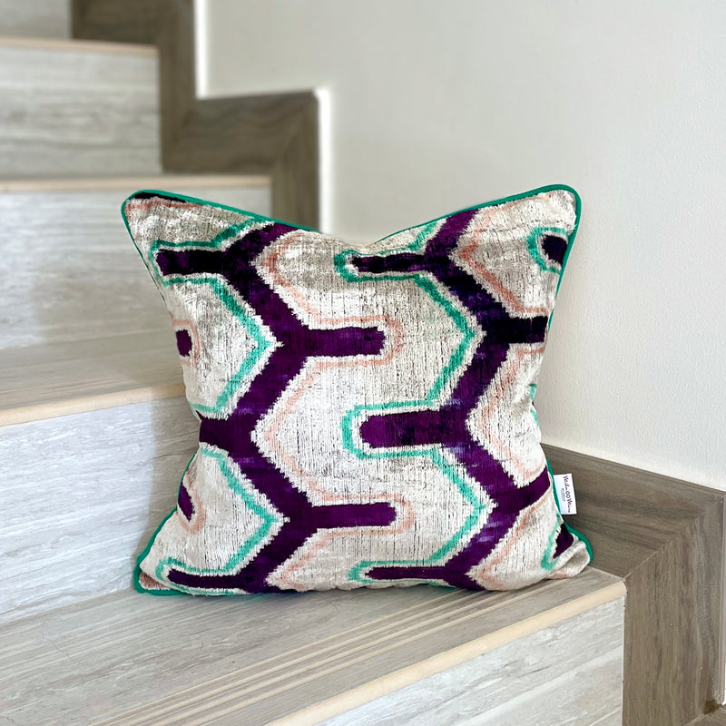 Velvet Ikat Cushion Snake | Velvet Ikat Pillow Snake