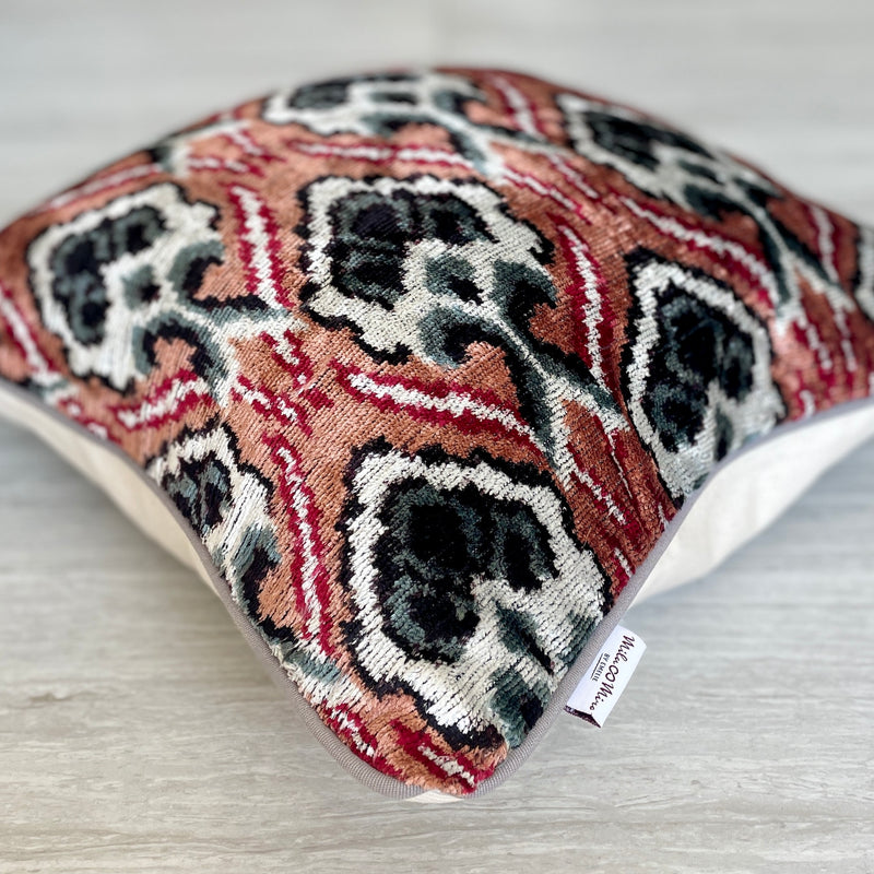 Velvet Ikat Cushion Venezia | Velvet Ikat Pillow Venezia