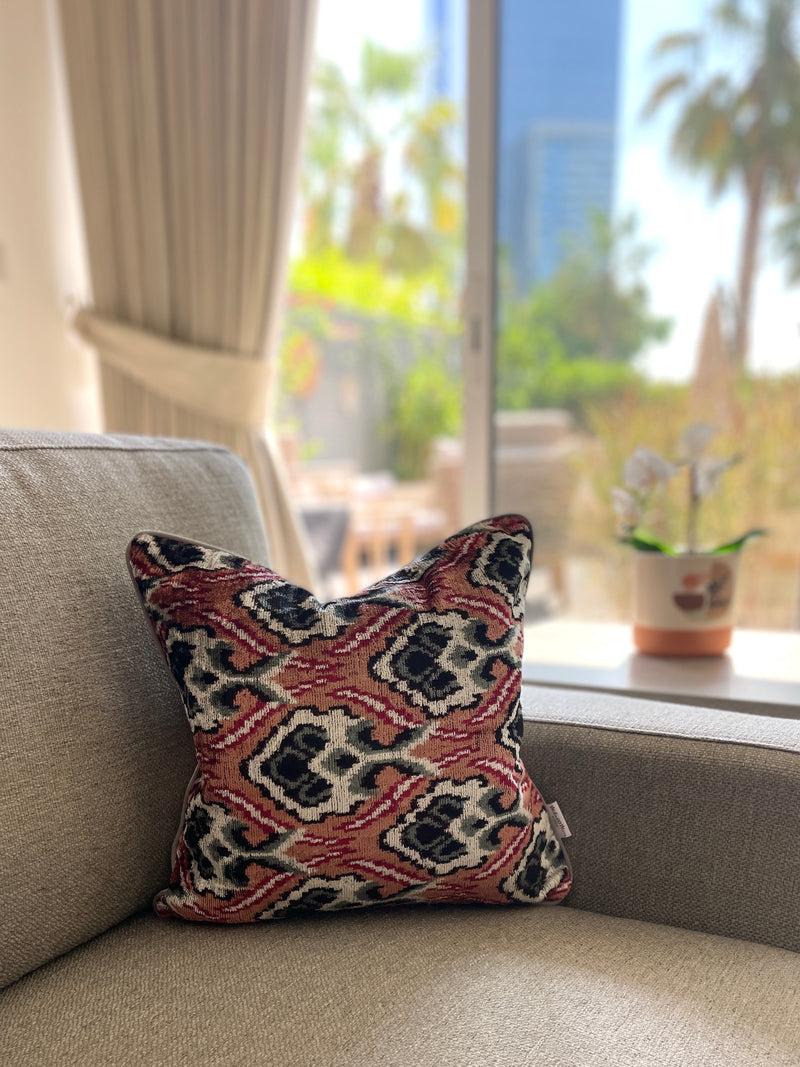 Velvet Ikat Cushion Venezia | Velvet Ikat Pillow Venezia