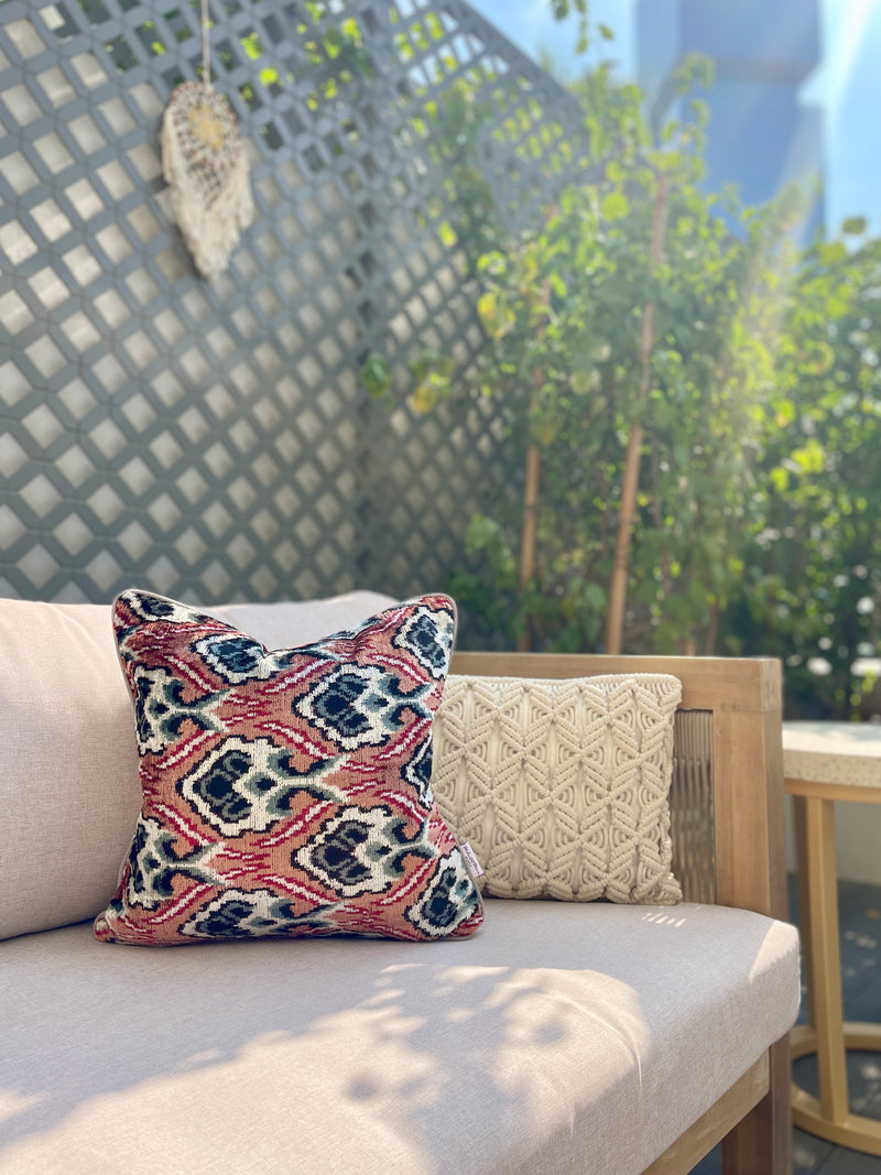 Velvet Ikat Cushion Venezia | Velvet Ikat Pillow Venezia