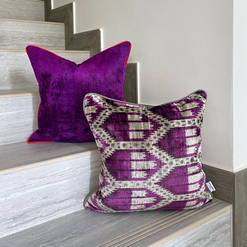 Velvet Ikat Cushion Hive | Velvet Ikat Pillow Hive