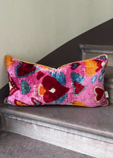 Valentine Velvet Ikat Pillow Cover