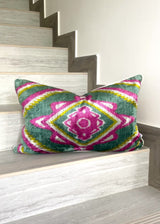 Velvet Ikat Cushion Boho Rhapsody | Velvet Ikat Pillow Boho Rhapsody