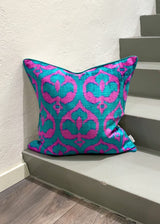 Velvet Ikat Cushion Caribbean | Velvet Ikat Pillow Caribbean