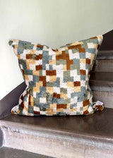 Sand Velvet Ikat Pillow Cover