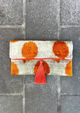 Ikat Clutch Bag Dots | Orange