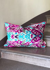 Velvet Ikat Cushion Glacier | Velvet Ikat Pillow Glacier