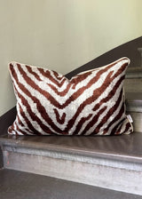 Velvet Ikat Cushion Brown Zebra | Velvet Ikat Pillow Brown Zebra