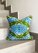 Olive Velvet Ikat Pillow Cover