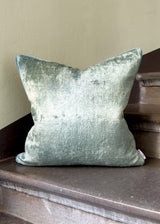 Velvet Ikat Cushion Mint Blue | Velvet Ikat Pillow Mint Blue