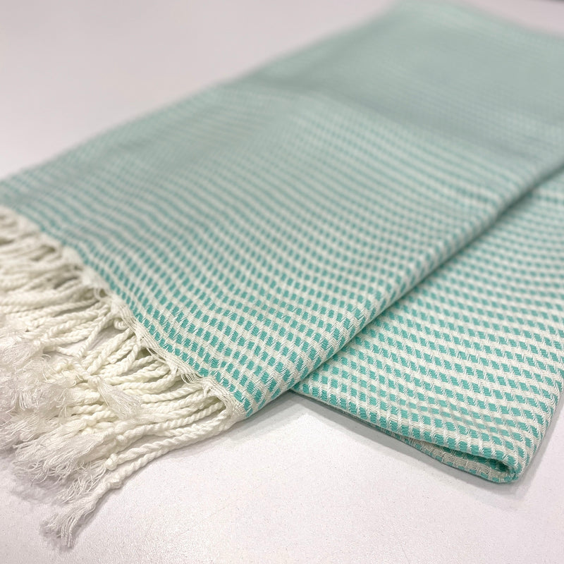 Turkish Towel Bamboo Turquoise | Front Angle view