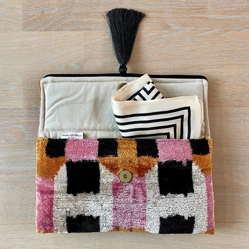 Ikat Clutch Bag Catania with Magnetic snap closure