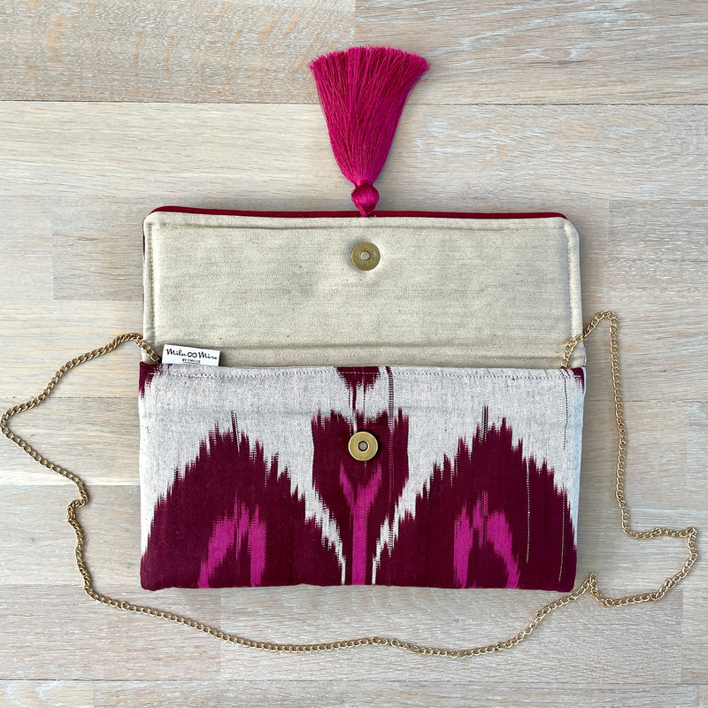 Ikat Clutch Bag Sorrento with Golden Chain