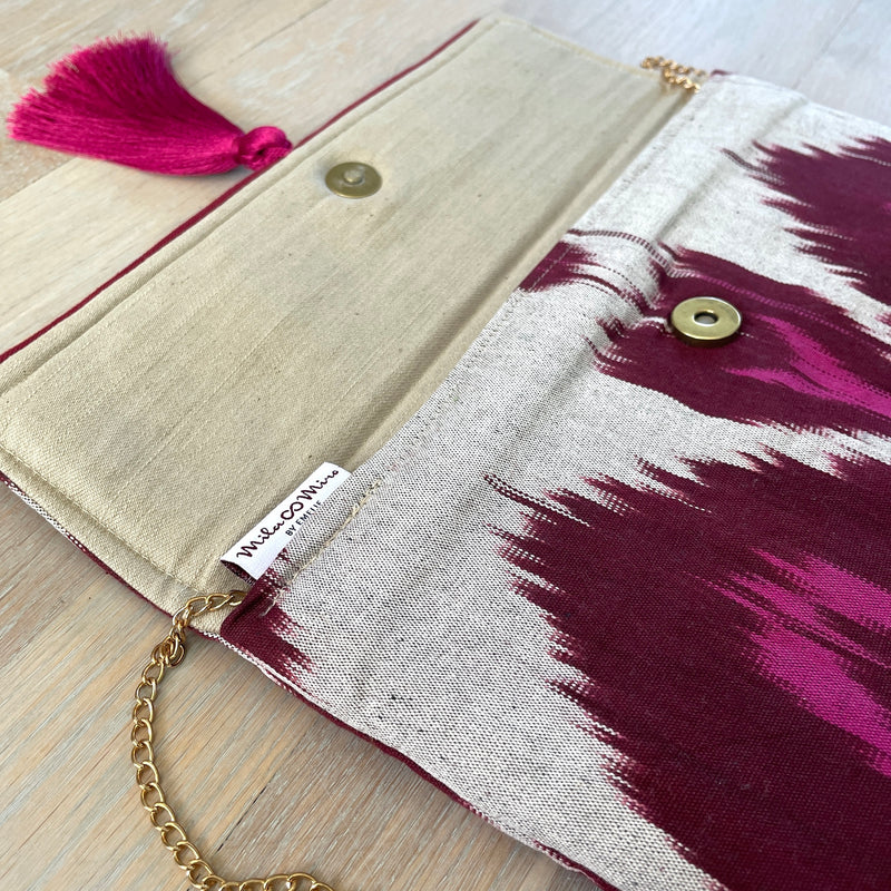Ikat Clutch Bag Sorrento with Magnetic snap closure