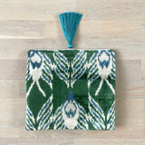 Ikat clutch bag Ligure made with handloomed fabric