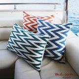 Multicolor Zigzag  Silk Ikat Cushion 