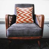 Amazing Silk Ikat  Orange Zigzag  Cushion