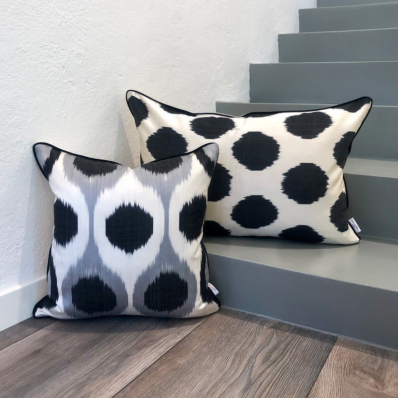 Silk Ikat Pillow in Dots Pattern