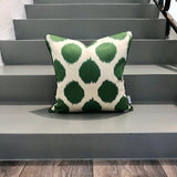 Green Dots Silk Ikat Cushion 