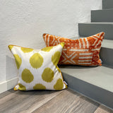 Designer Silk Dots Ikat Cushion 