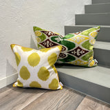 Silk Ikat Cushion with Handloomed Fabric