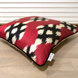Silk Ikat Cushion Redberry with Handloomed Fabric 