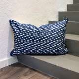 Newbie Blue Silk Ikat Pillow 