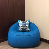 Silk Ikat Cushion Azure in Blue Color 