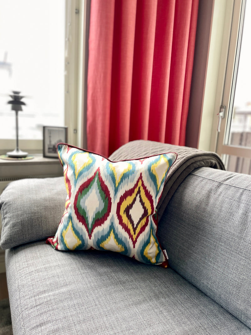 Silk Ikat Cushion Prism made with Handloomed Fabric
