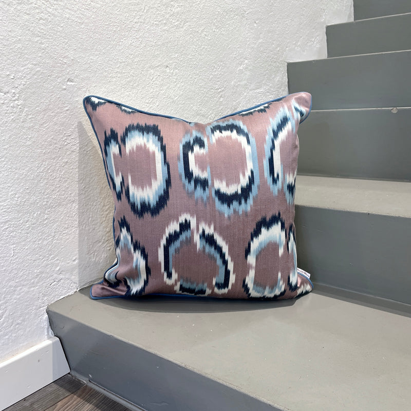 Silk Ikat Cushion with Fluffy Clouds