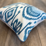Silk Ikat Cushion Raindrops with Handloomed Fabric