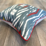 Silk Ikat Cushion Wild River with Amazing Piping 