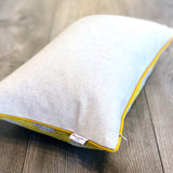 Linen backside of Velvet Ikat Pillow Dots with Zipper 