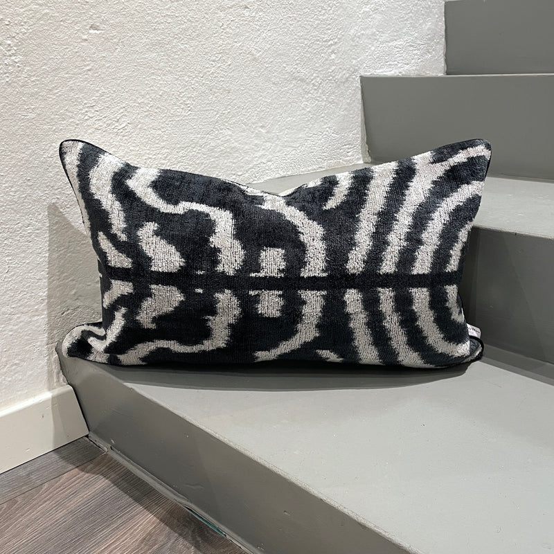  Velvet Ikat Pillow Zebra