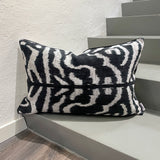  Velvet Ikat Pillow Zebra front
