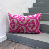  Velvet Ikat Pillow Pink Paradise