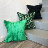 Velvet Ikat Cushion Tropical Leaves with other cushions