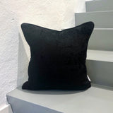 Velvet Ikat Cushion Black front