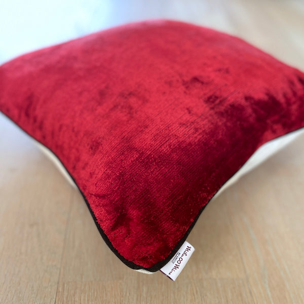 Velvet Ikat Cushion Deep Red