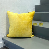 Velvet Ikat Cushion Yellow | front view.
