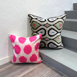 Velvet Ikat Cushion Evolution | with Another variant cushion