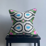 Velvet Ikat Cushion Evolution | on table