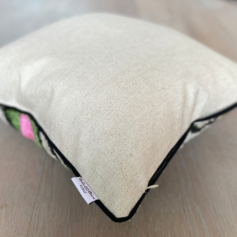 Velvet Ikat Cushion Evolution | Backside view