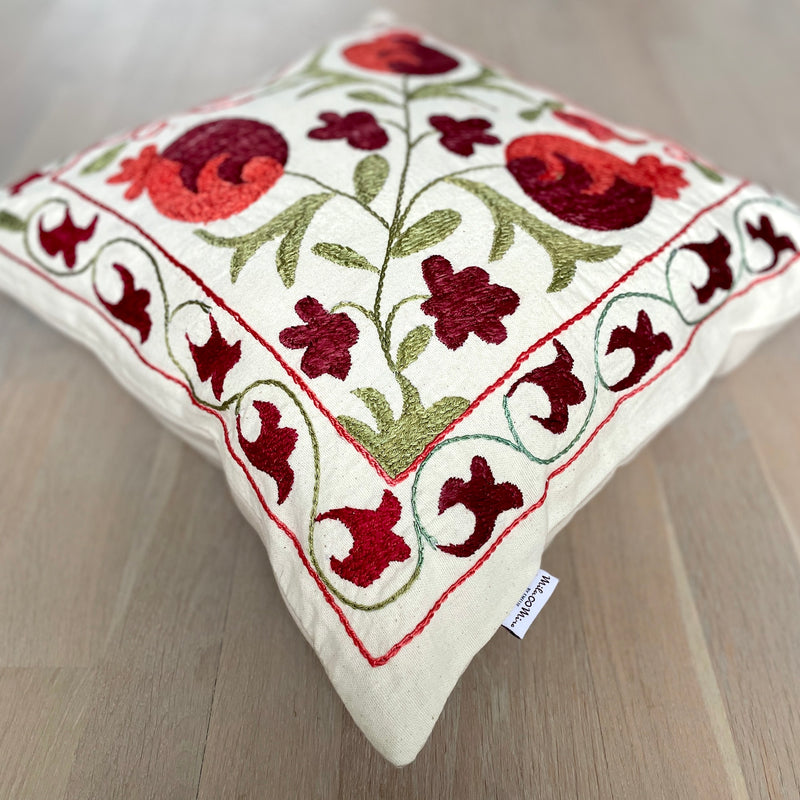 Suzani Cushion Anatolia with Handloomed Fabric 