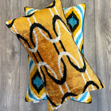 Decorative Velvet Ikat Pillow Savannah Sunset 