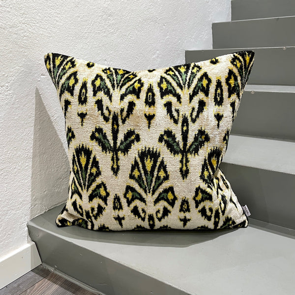 Attractive Velvet Ikat Cushion Tulum Vibes